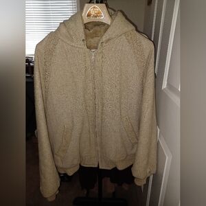 William Barry Tan Zip Up Sweater Knit Relaxed Fit